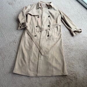Men's Tan Double-Breasted Trench Coat
